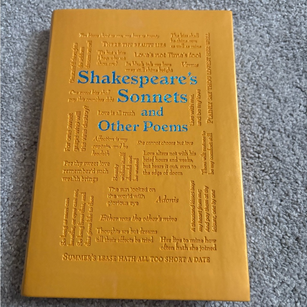 Gold 'Shakespeare's Sonnets and Other Poems' Book